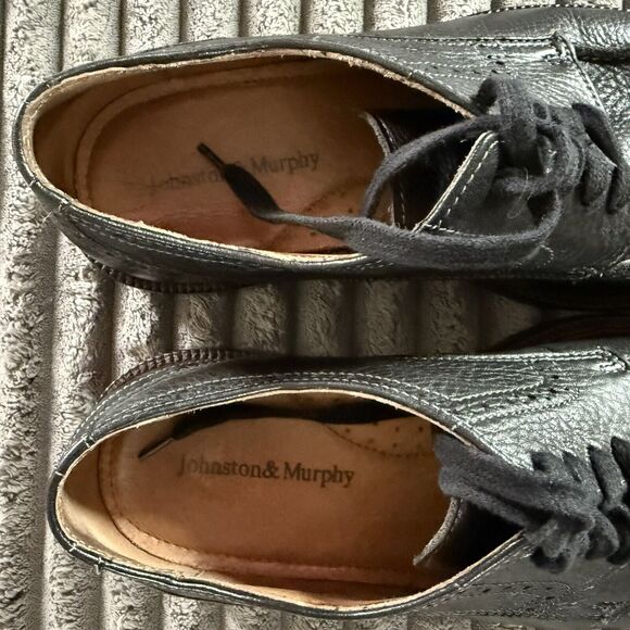 Johnston & Murphy Shoes Men US 9.5 Black Leather - Picture 8 of 9